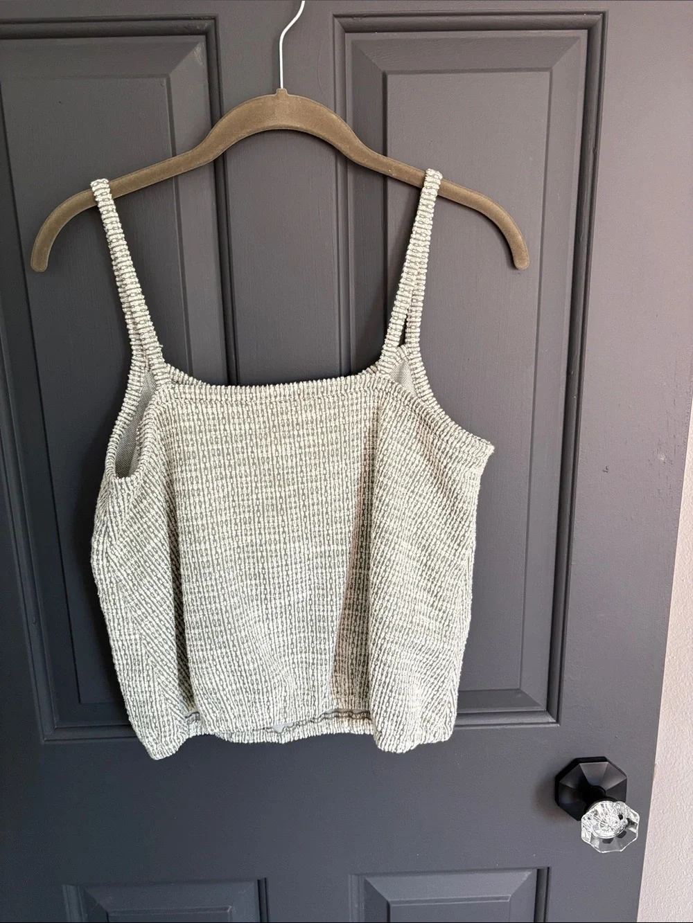 LOFT Cream Textured Knit Tank
